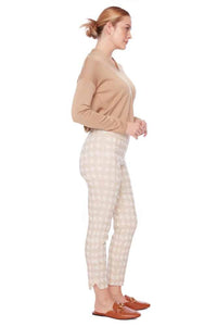 UP - Ecru Plaid Techno Ankle Pant