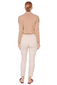 UP - Ecru Plaid Techno Ankle Pant