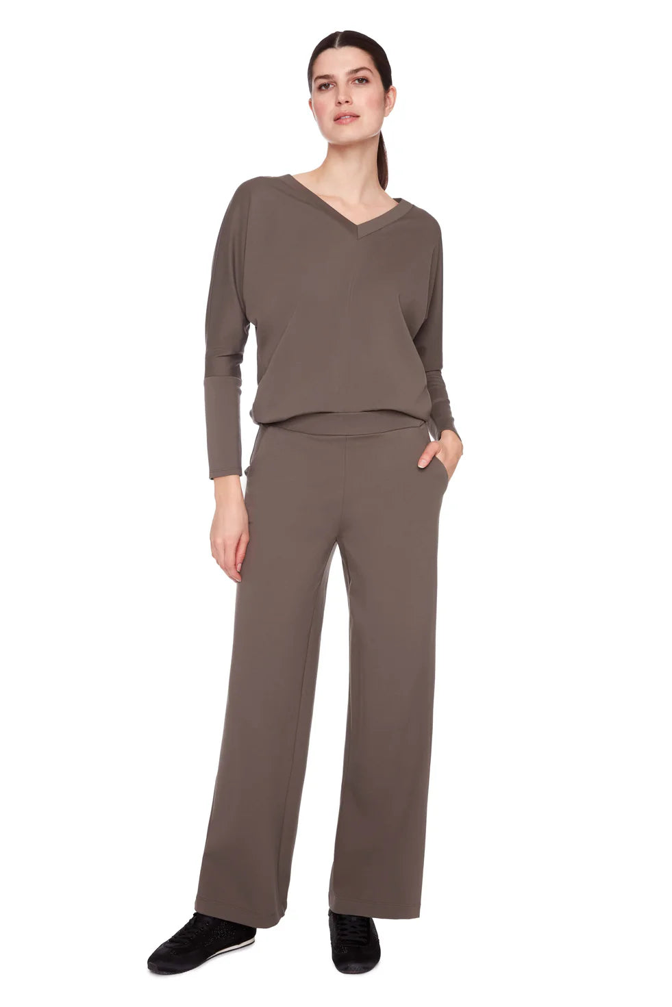 UP - Light Ponte Wide Leg Pant - Clay 68260UP