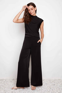 68487  Up Pants - Belize Satin Wide Leg Full Length Pants