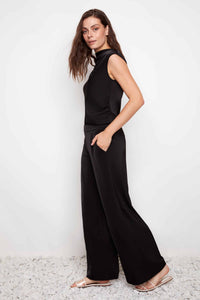68487  Up Pants - Belize Satin Wide Leg Full Length Pants