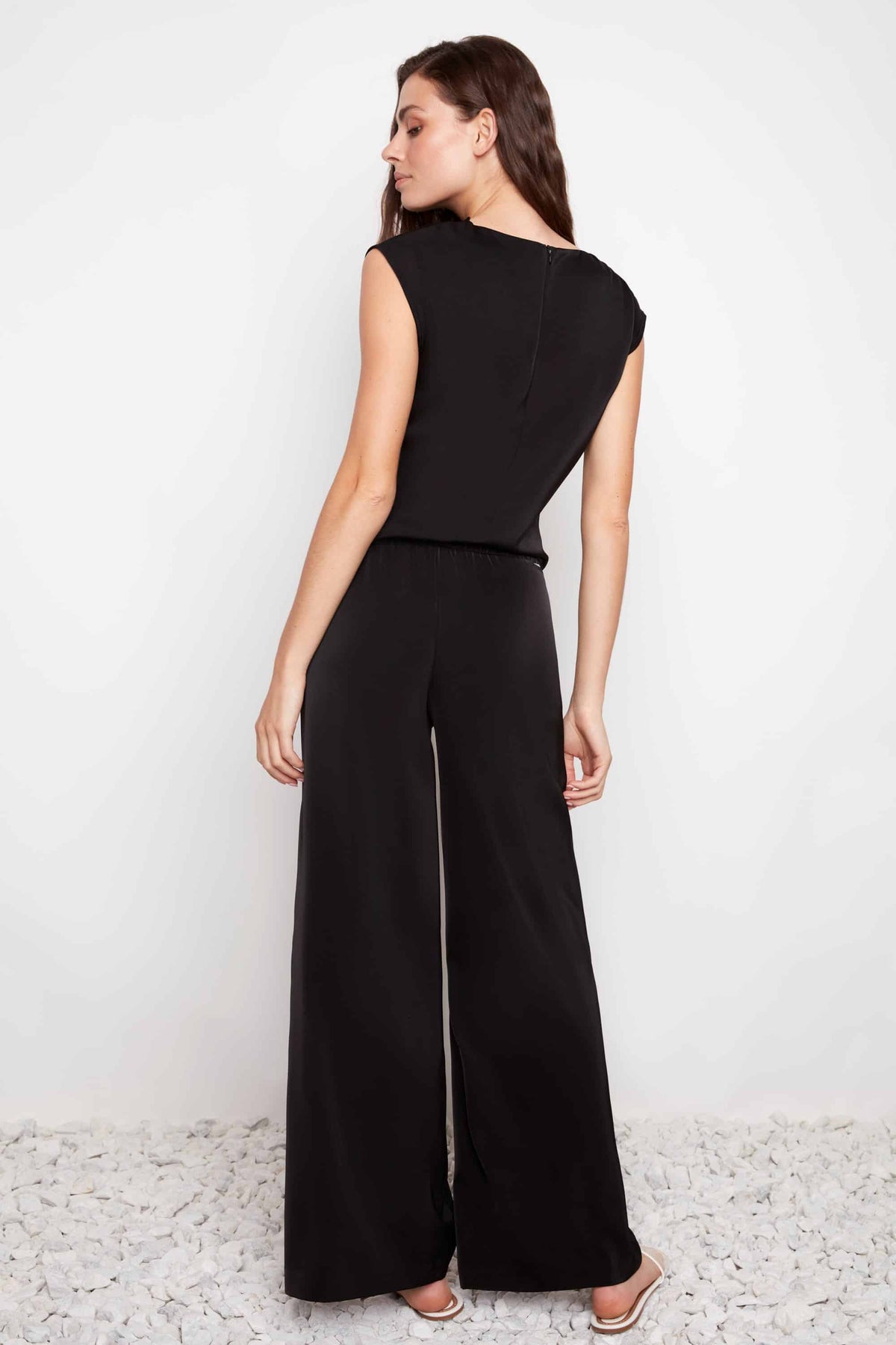 68487  Up Pants - Belize Satin Wide Leg Full Length Pants