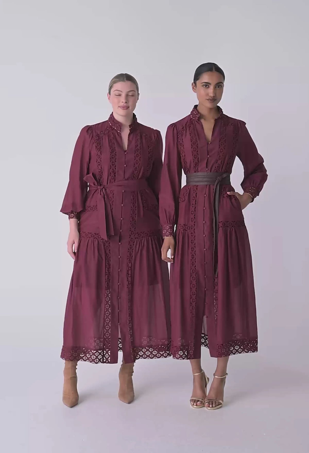 Once Was - Cascadian Cotton Silk Maxi Dress in Bordeaux