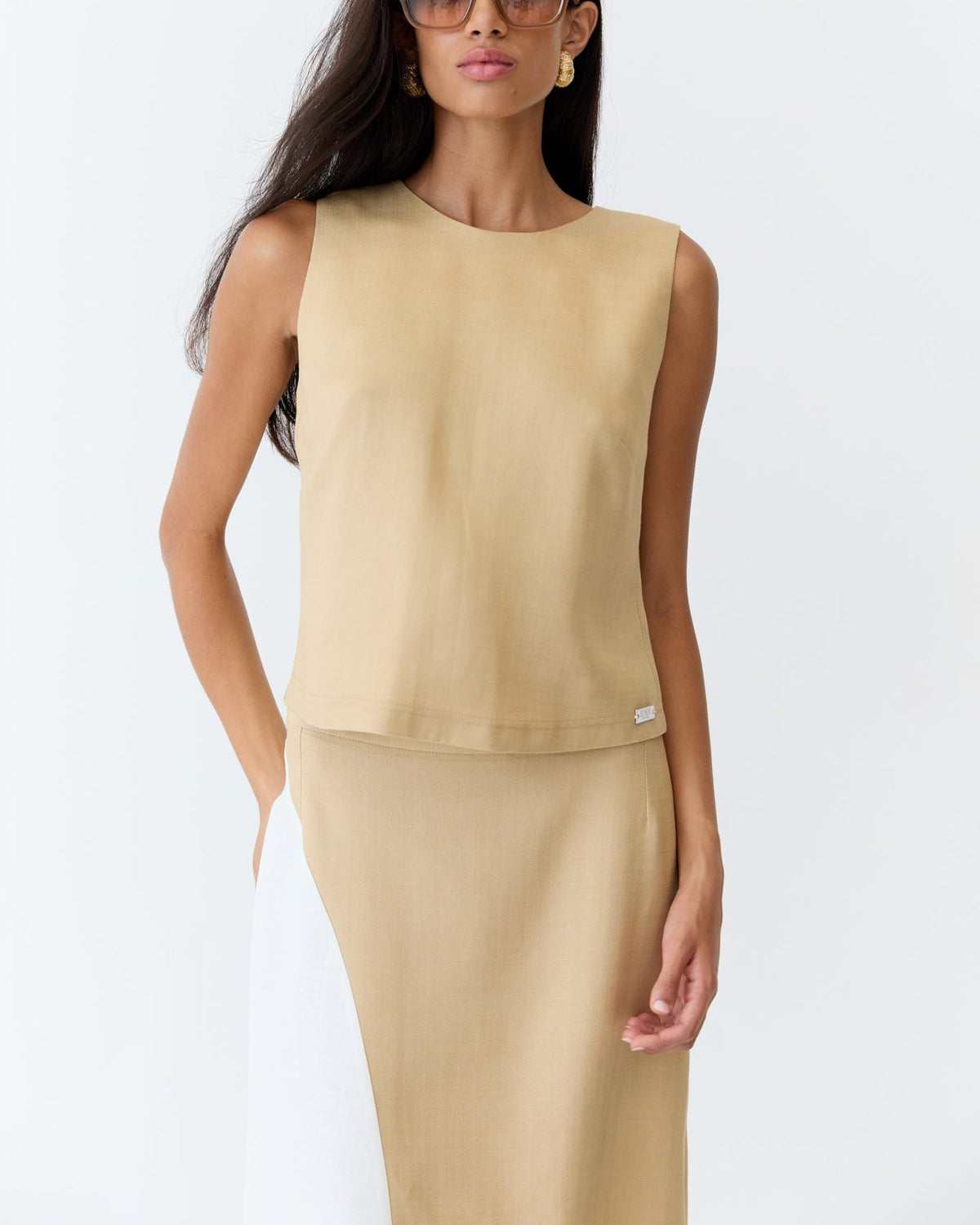 Eder by Anna Renee Shell Top Caramel Herringbone