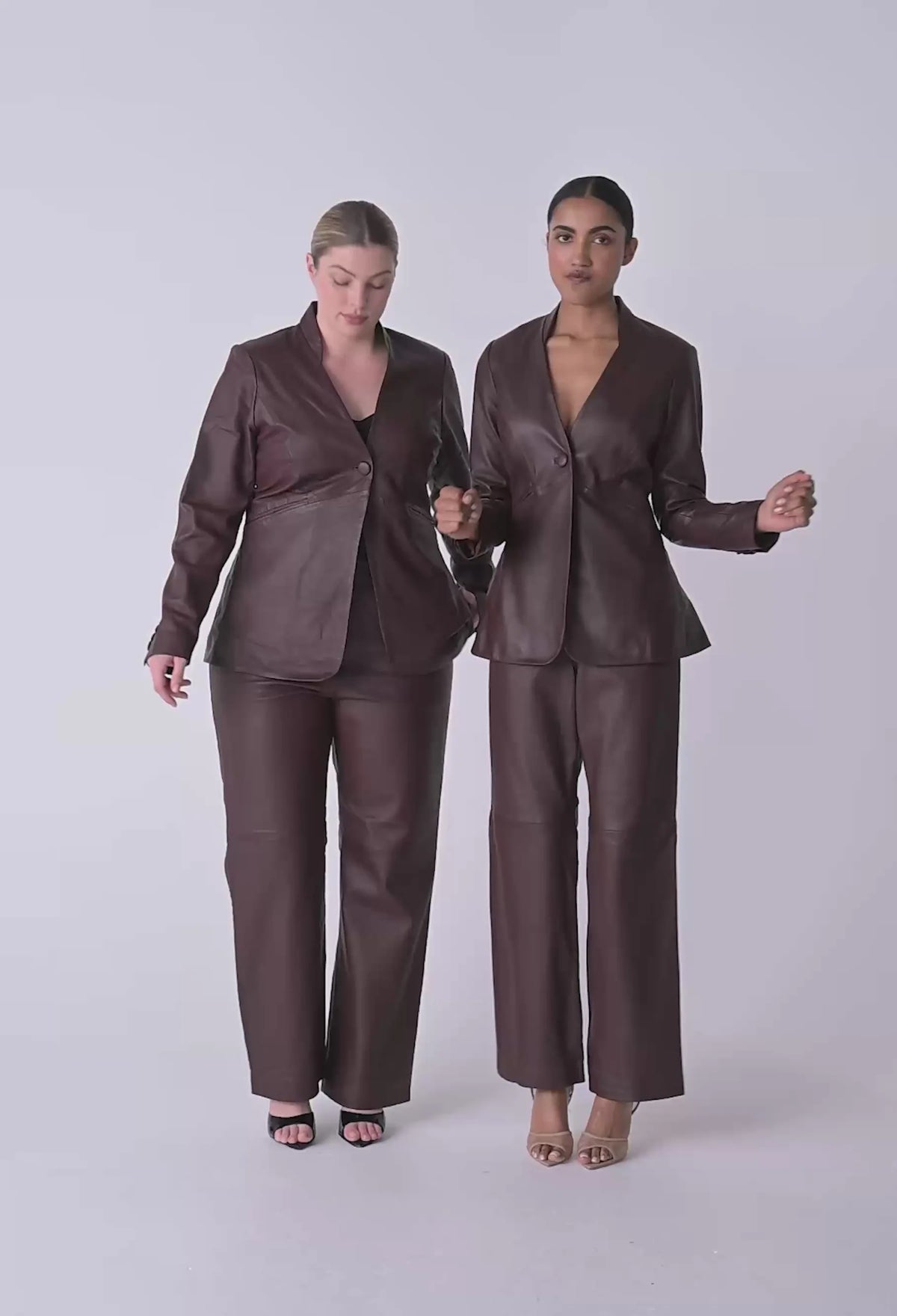 Once Was Calypso Genuine Leather Panneled Blazer