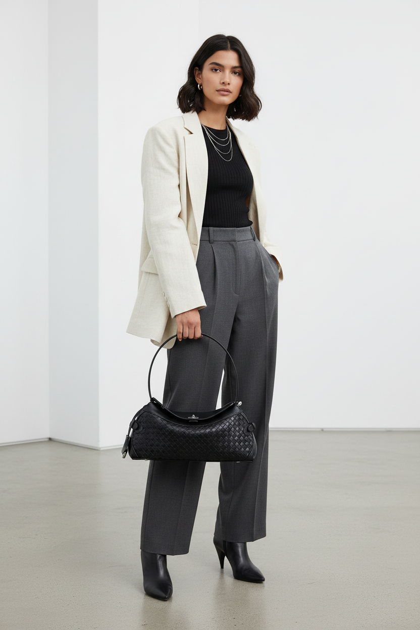 Tania Hird St Margaux Tressage cowhide bag black premium leather — Zoe Clare Leura Village Blue Mountains