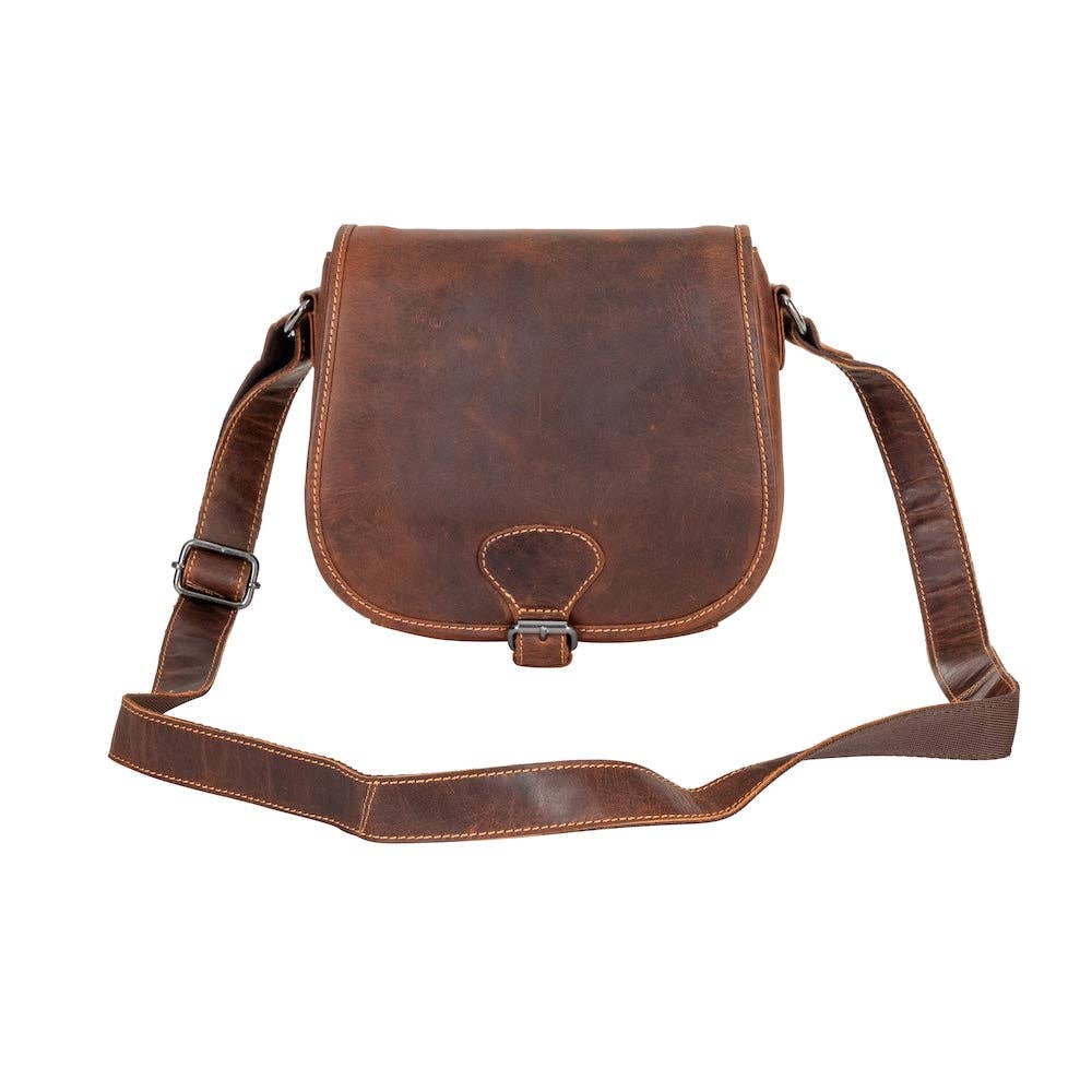 Wildera Leather “Lennon” Crossbody Bag – Full-Grain Leather Shoulder Bag