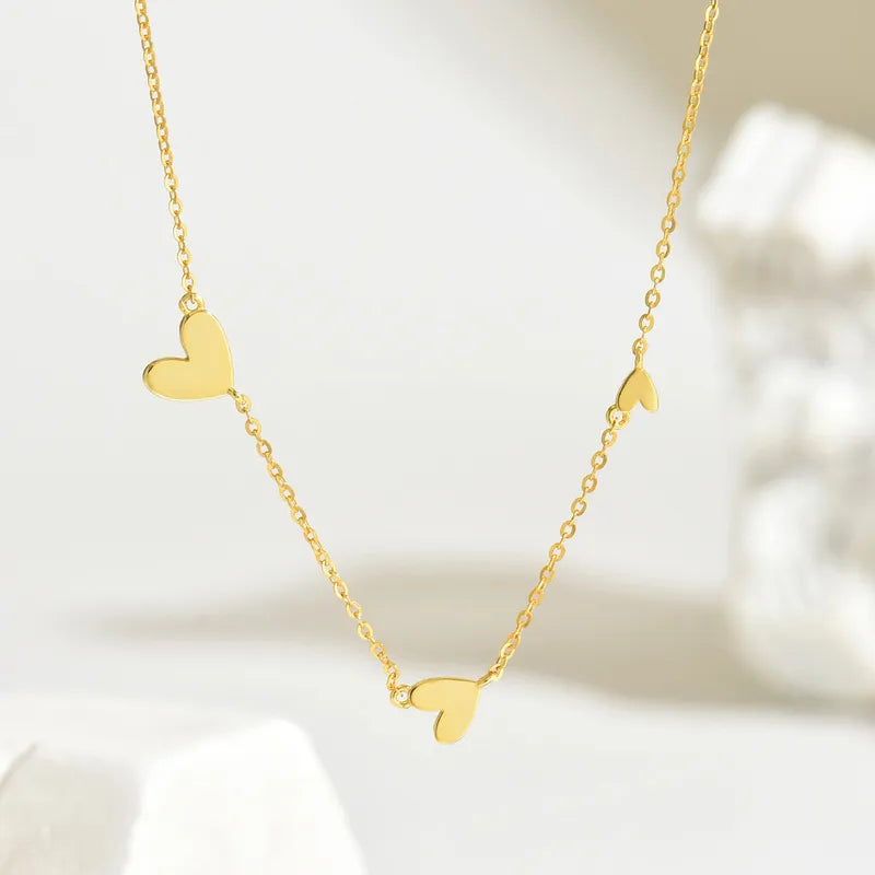Heart Shape Necklace 925 Sterling Silver with 18K Gold Plating