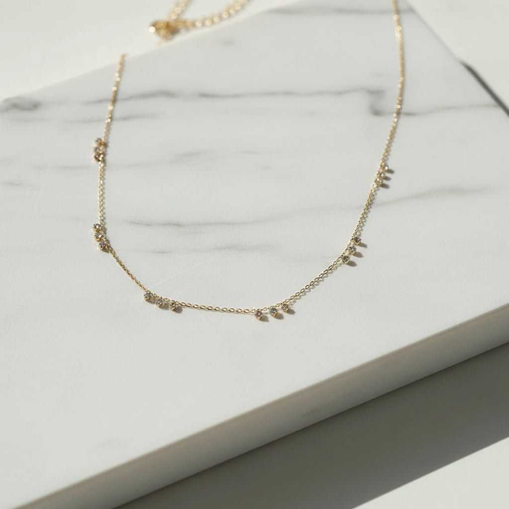 Sparkling Cubic Zirconia Crystal Necklace