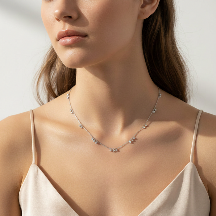 Sparkling Cubic Zirconia Crystal Necklace