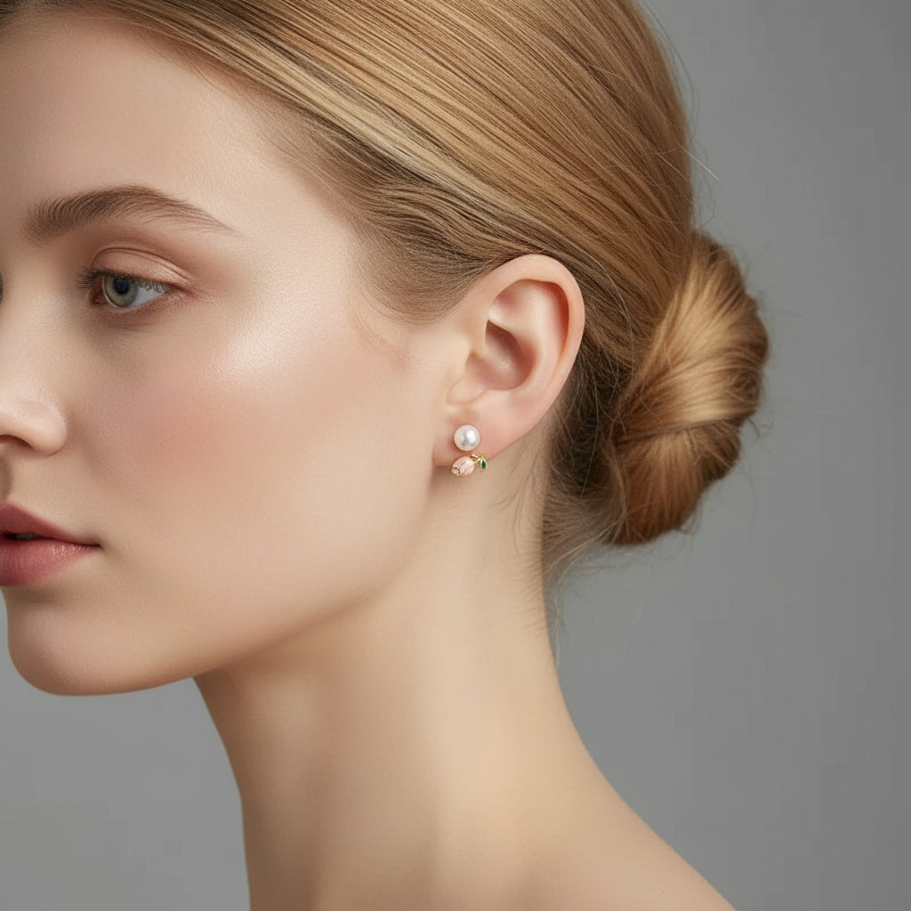 Tulip & Pearl Earring