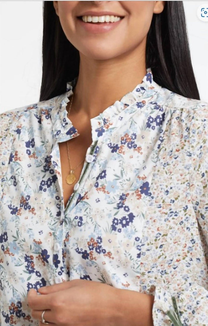 Combo Print Blouse - Seagrass