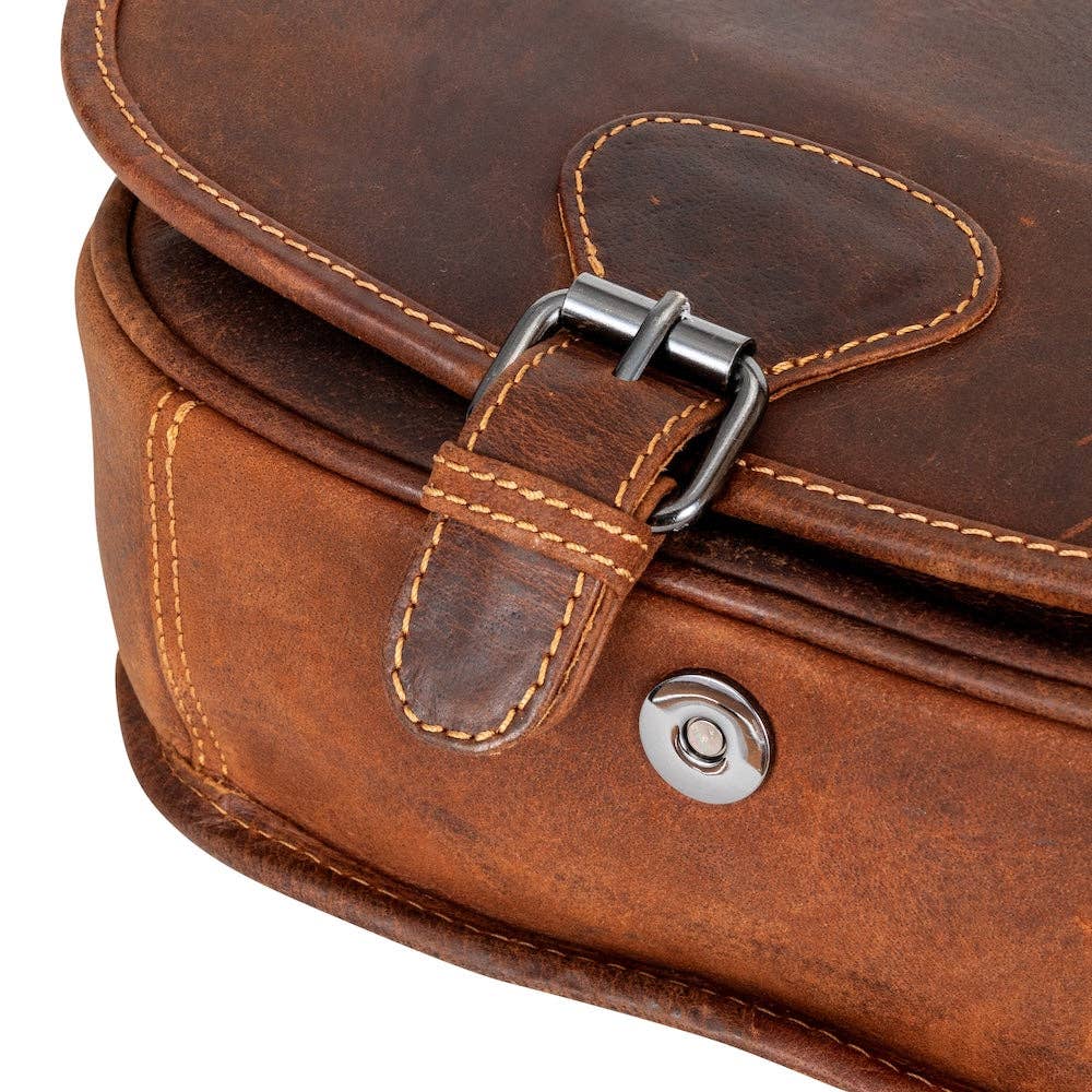 Wildera Leather “Lennon” Crossbody Bag – Full-Grain Leather Shoulder Bag