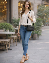 Serenade Leather - Renmark Woven Detail X-body Bag