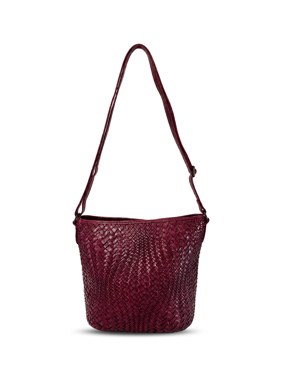 Serenade Coogee woven leather cross body bag in purple