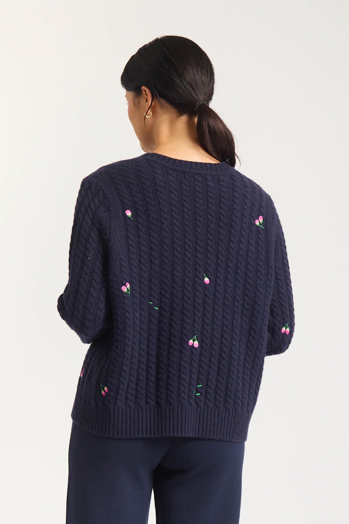 Alessandra - Rosette Merino Cashmere Sweater