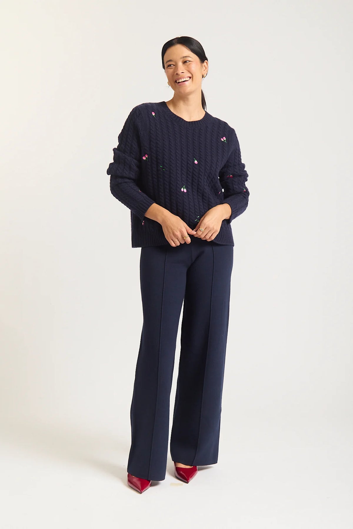 Alessandra - Rosette Merino Cashmere Sweater