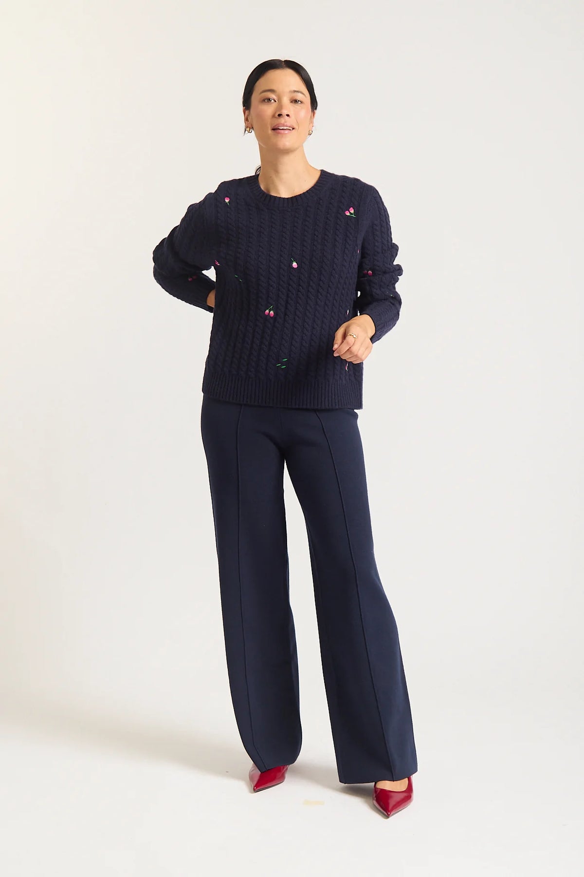 Alessandra - Rosette Merino Cashmere Sweater
