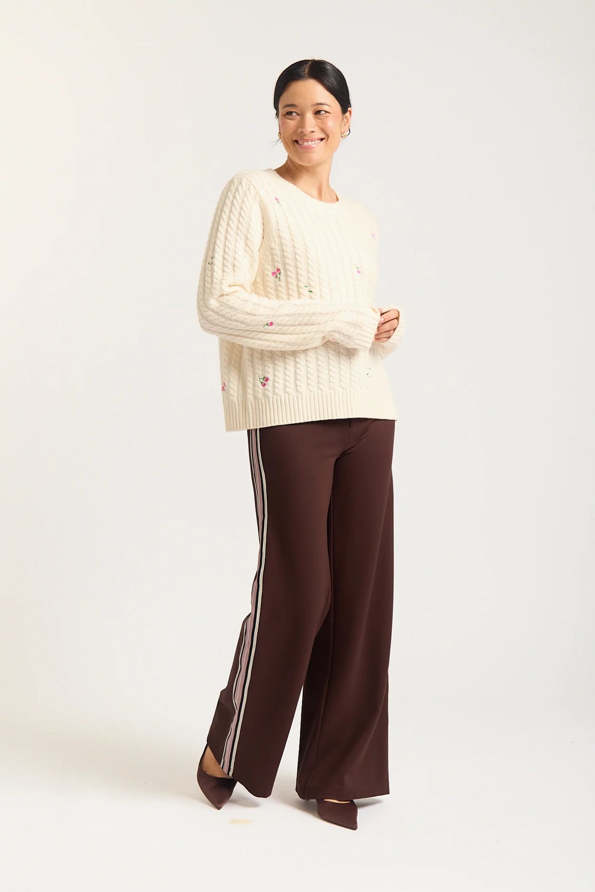 Alessandra - Rosette Merino Cashmere Sweater