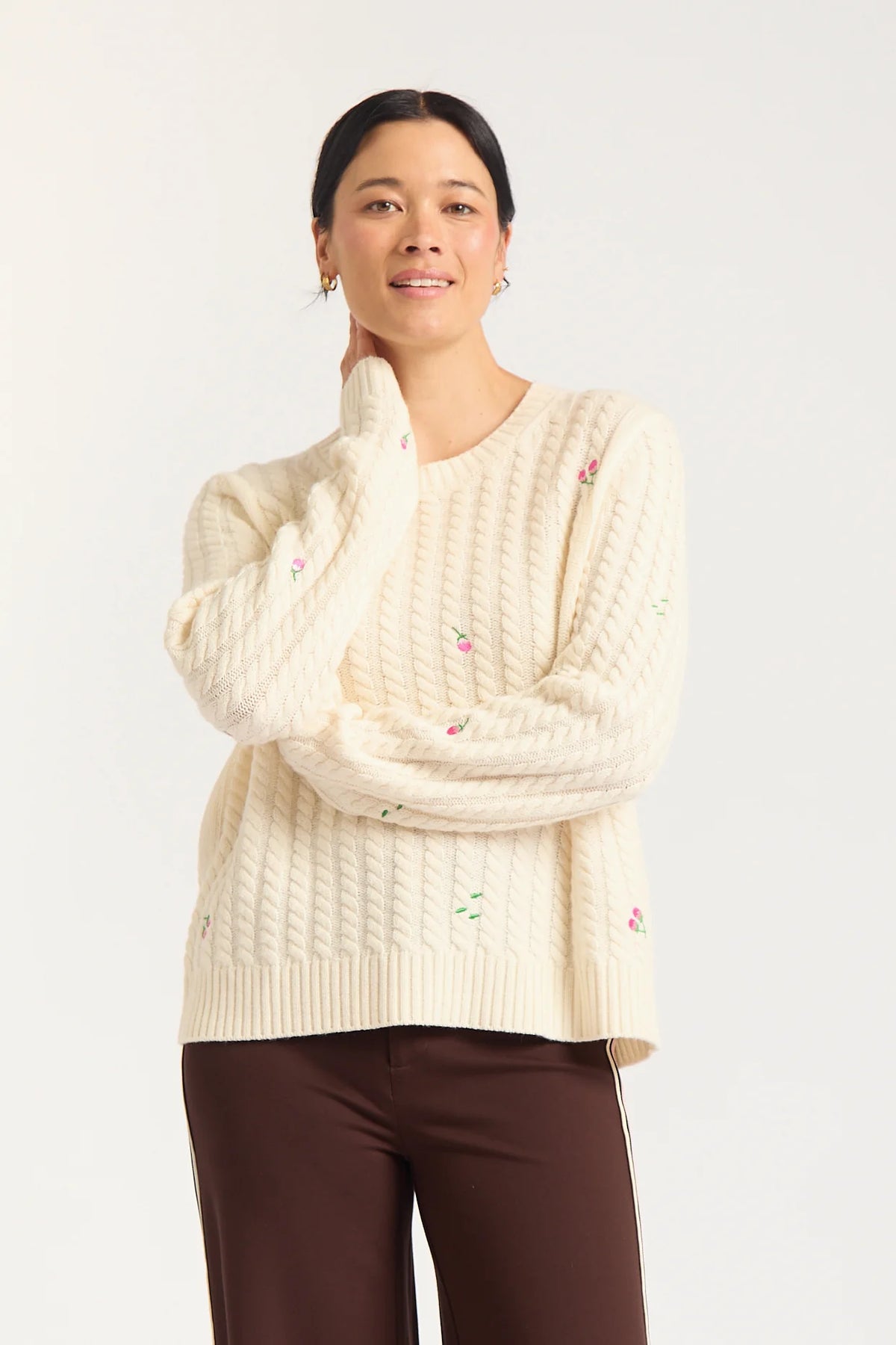 Alessandra - Rosette Merino Cashmere Sweater