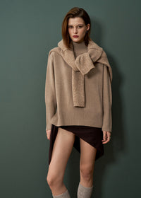 Alete - Tiber Chunky Hi-Lo Hem Polo Neck Sweater