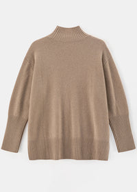 Alete - Tiber Chunky Hi-Lo Hem Polo Neck Sweater