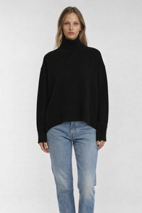 Alete - Tiber Chunky Hi-Lo Hem Polo Neck Sweater