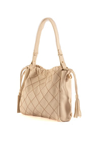 Liv and Milly Alexis chalk cream bag front full view magnetic clasp