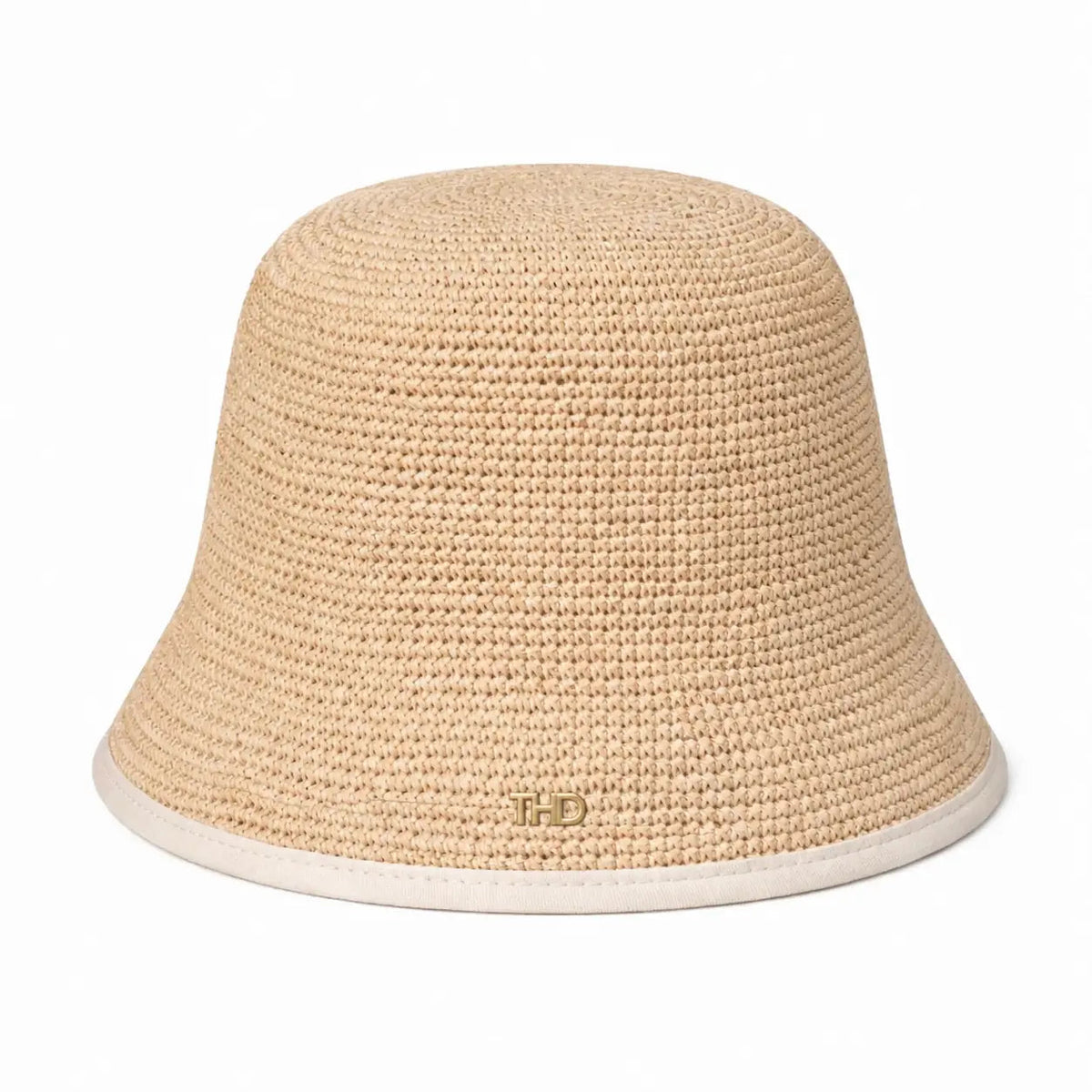 Alice Raffia Cloche Sun Hat - Natural & White Trim