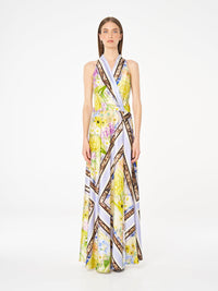 Moss & Spy Alicia Maxi lilac citrus floral, full length front
