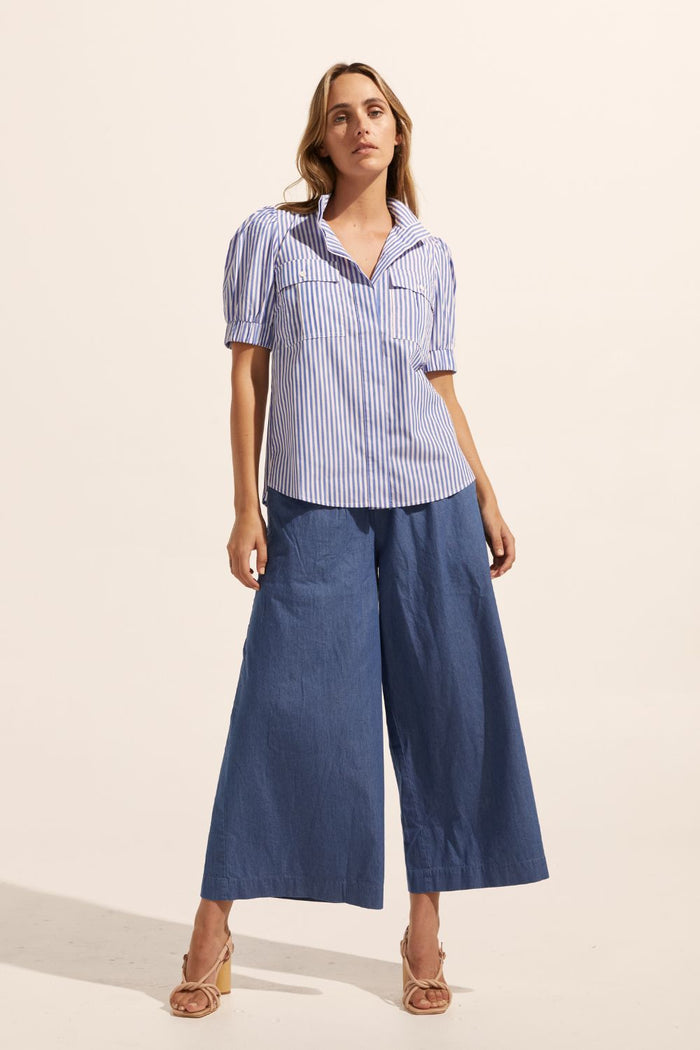 Allot Top - Cobalt Stripe