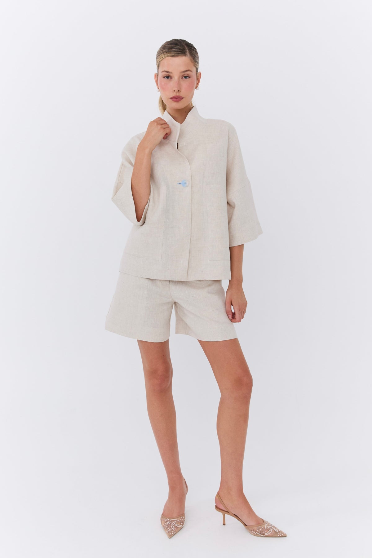 Eder by Anna Madelaine Short in oat linen