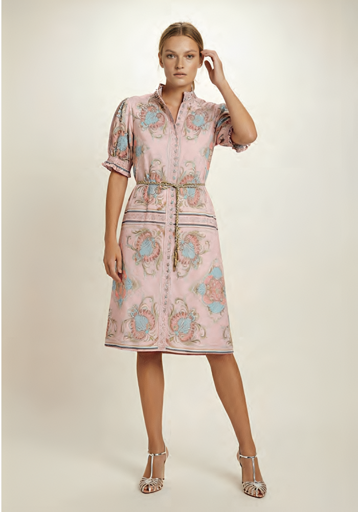 Lola July Midi Dress in Neptune Pink