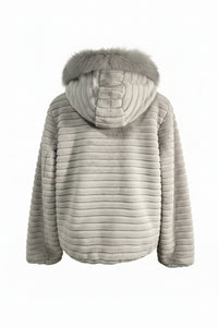 Sabena - Hooded Fur Coat - Grey