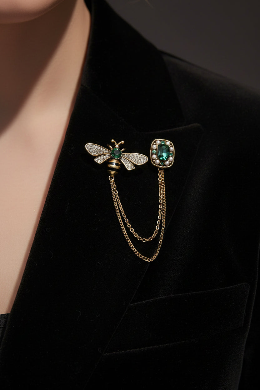Retro Double Pin Brooches