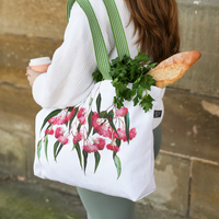 Bell Art Eucalyptus Organic Canvas Tote Bag in use