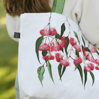 Bell Art Eucalyptus Organic Canvas Tote Bag styled