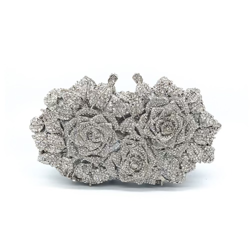 BellaRose Diamond Silver Clutch Bag