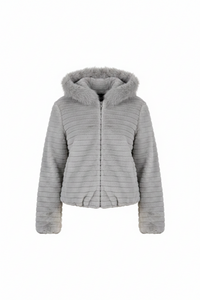 Sabena - Hooded Fur Coat - Grey