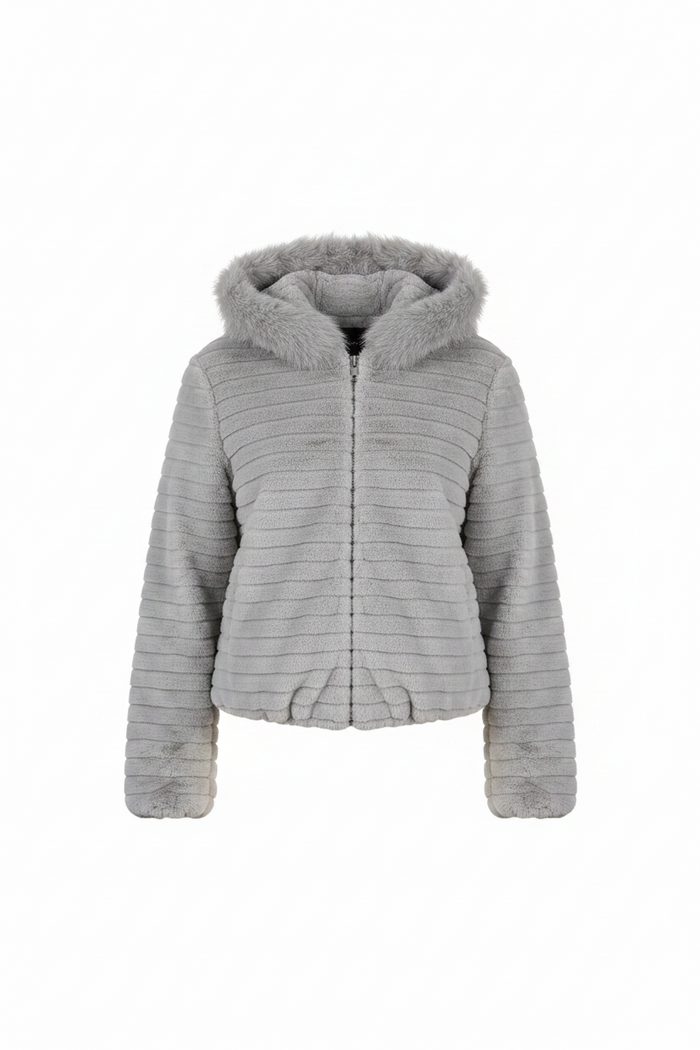 Sabena - Hooded Fur Coat - Grey