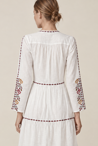 Lola Morocco Midi Dress - Dakota White, back view