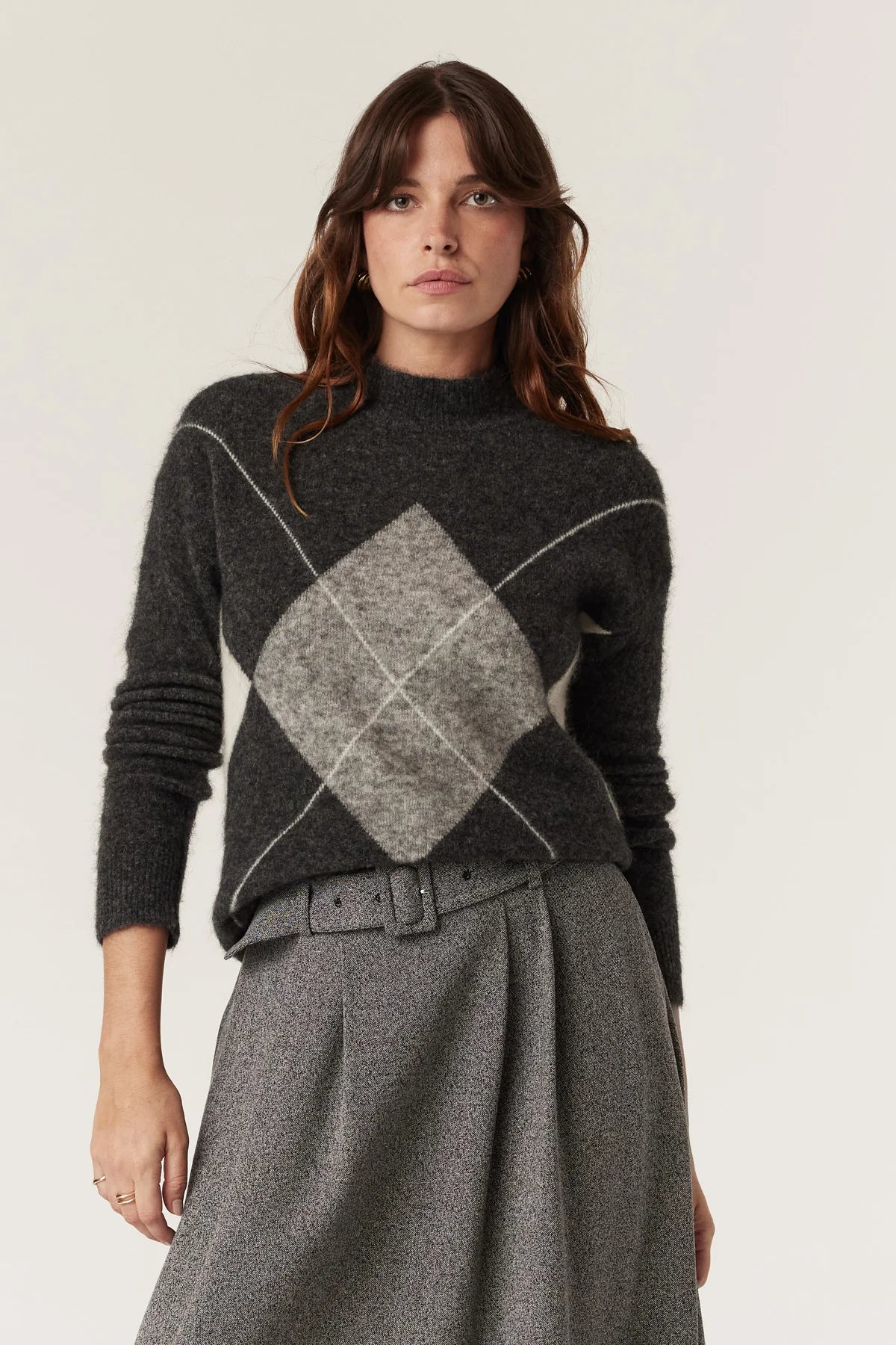 Cable - Aberdeen Argyle Jumper - Charcoal