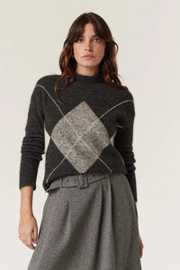 Cable - Aberdeen Argyle Jumper - Charcoal