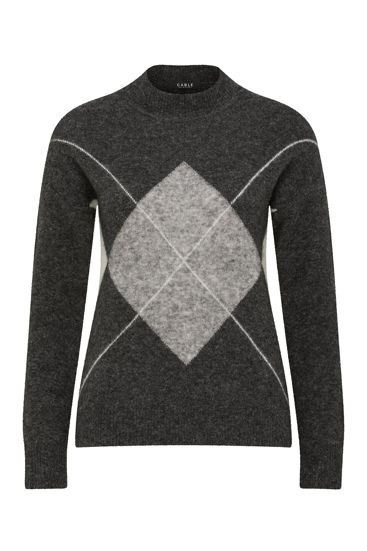 Cable - Aberdeen Argyle Jumper - Charcoal