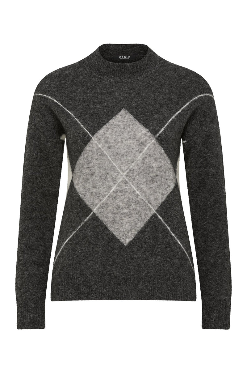 Cable - Aberdeen Argyle Jumper - Charcoal