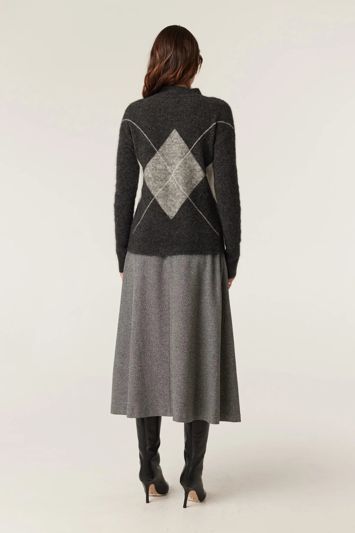Cable - Aberdeen Argyle Jumper - Charcoal