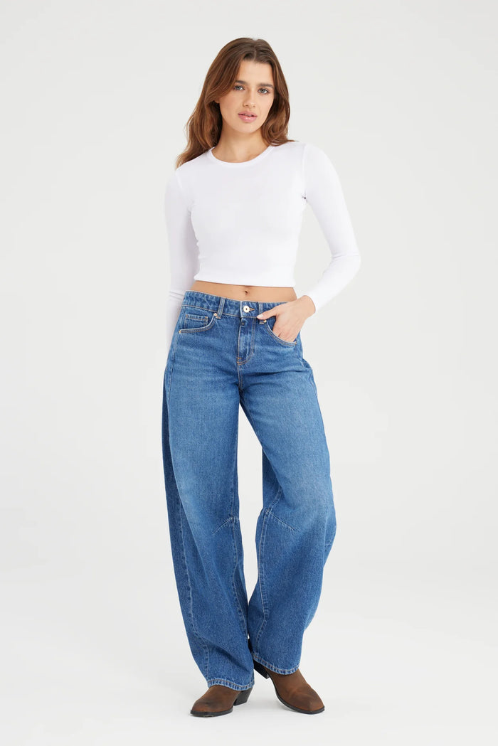 Cup of Joe - Clara balloon Jeans - Mid West Blue