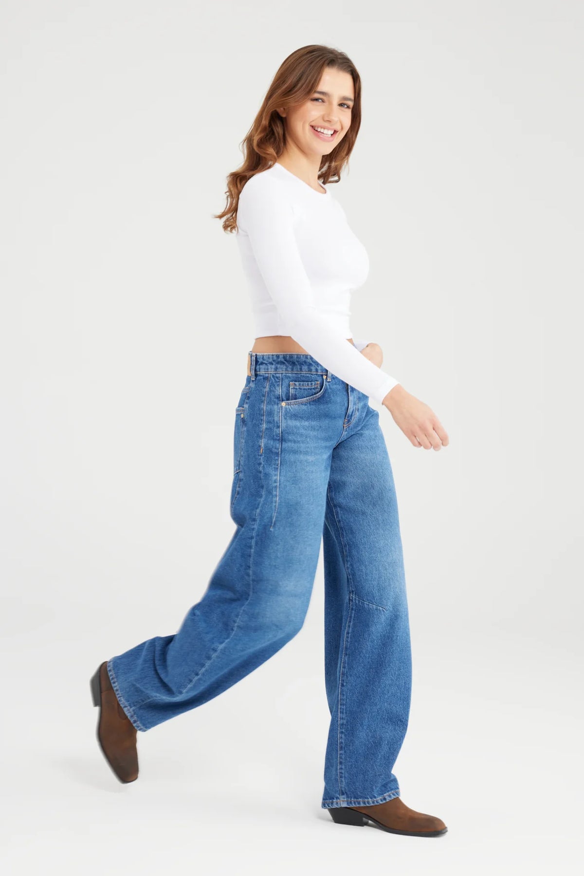 Cup of Joe - Clara balloon Jeans - Mid West Blue