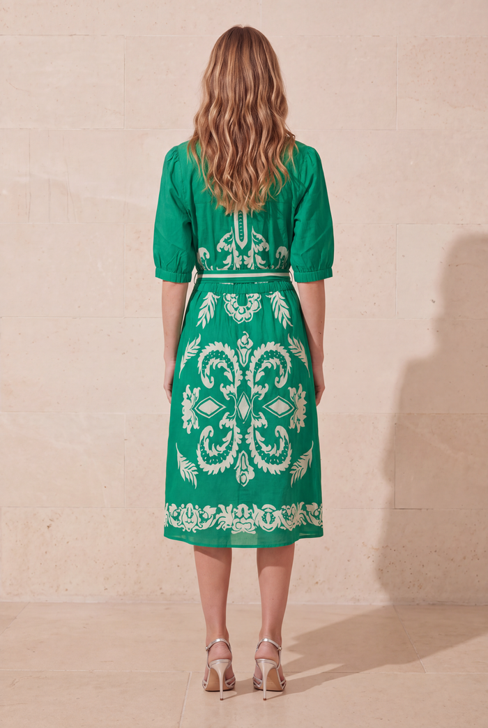 Lola Coast Midi Dress in Jewel Emerald