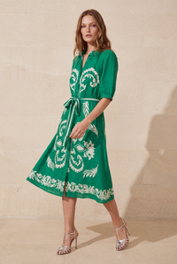Lola Coast Midi Dress in Jewel Emerald